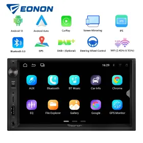 Stua13usicma Eonon Ua13 Double Din Car Play Stereo Android 13 2 32gb 7 Inch Gps Head Unit Carplay