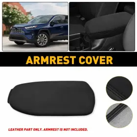 Fsxp-rav4-19-23sjd-fitment Eop-auto For Toyota 2019-2025 Rav4 Car Black Lid Armrest Cover Center Console Pu Leather