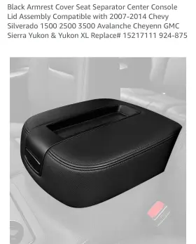 For Chevy / Gmc 751300213422 Black Center Console Armrest Lid Fit 07-14 Tahoe Silverado Yukon Sierra