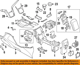 635722 Ford Used Front Lower Center Console Fits 2019 Escape Floor Titanium Lowe