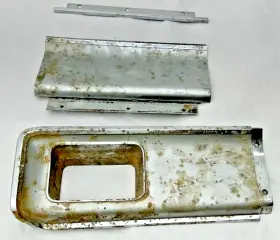 C60b-6304409-b Ford 1966 1967 Fairlane 4 Spd Console Shift Plates Four Speed Shifter Bezel Trim