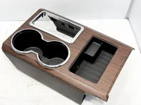 Dl3415045a76 Ford 2009 - 2014 F150 Center Console Cup Holder Bezel Trim Panel Insert Wood Oem