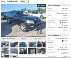 241-01368 Ford Truck Console Front Floor Sport Trac Fits 08-10 Explorer 4308315