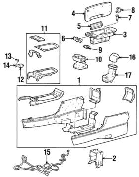 Ford Xf3z-54045a36-aad Genuine Console Base