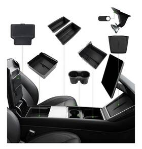 Foronetry Cw25048220 10pc Center Console Organizer Tray For 2025 2026 Tesla Model Y Juniper Accessory