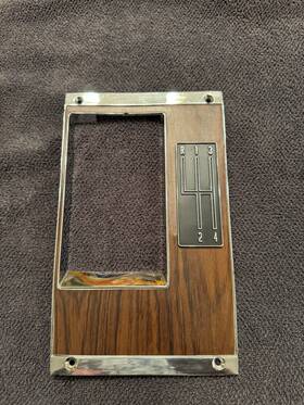 General Motors 3949537 Gm Original 4 Speed Shifter Plate 1969 Camaro Center Console Shift Woodgrain Oem