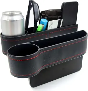 Gihunk 712236846955 Car Seat Gap Filler 2 Pack Multifunctional Organizer Large Black