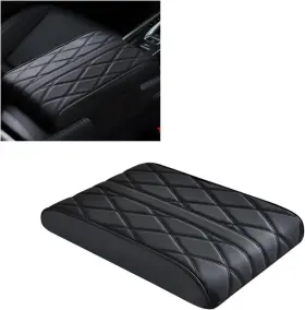 Glsowee-kmgs-235 Glsowee Car Center Console Cover Pad Leather Auto Arm Rest Black