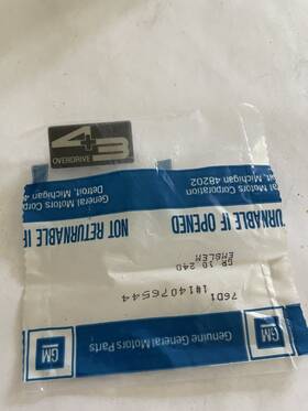 Gm 14076544 1985late - 1988 Corvette 4 3 Overdeive Center Console Emblem New #