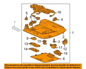 84456895 Gm Oem 14-19 Sierra 1500 Overhead Console Assembly