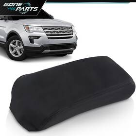 Goneparts Goneparts0819 6 Fit For 2011-2018 Ford Explorer Leather Console Lid Armrest Cover Black Stitch