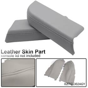 Goneparts Goneparts0902 43 Fit For 2009-2015 Honda Pilot Front Door Panels Armrest Cover Leather Gray 2pcs