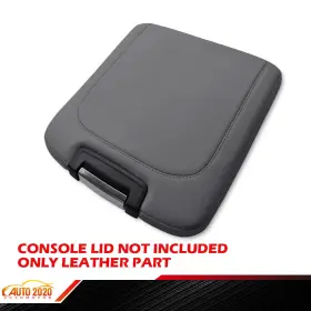 E-02scb3724agy Grandorange Leather Center Console Armrest Lid Cover Fit For 2013-2018 Dodge Ram 1500 Gray