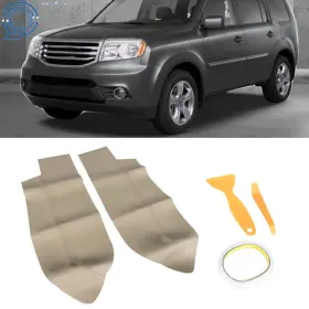 Hp77247 Happy19star Beige Leather Front Door Panels Tan Armrest Cover For 2007-2012 Honda Cr-v Crv