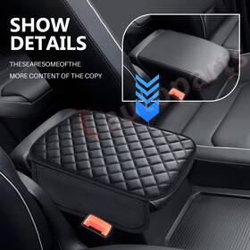 Hexautoparts 37353001 Car Center Console Armrest Cover Protector Mat With Pocket For Honda Acura Black