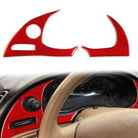 Hjghr Lzz-1057 Carbon Fiber Center Console Dashboard Speedometer Red