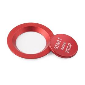 Hkseller-au 612038785677 Car Keyless Engine Push Start Button With Ring For Land Rover Jaguar Ignition Red