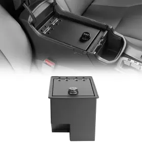 Hooke Road 797034998266 Metal Center Console Safe Lockbox Vault Insert Box For 2003-2009 Toyota 4runner