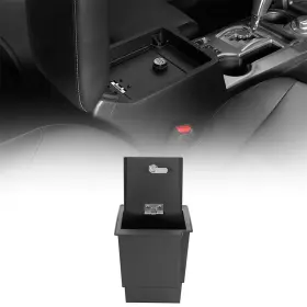Qt.10037 Hooke Road Steel Center Console Safe Lockbox Vault Box Fit 2010-2024 Toyota 4runner Trucks