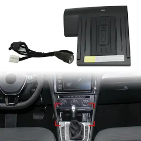 Hukyu 612045543147 Abs Black Wireless Car Phone Fast Charging Pad For Volkswagen Golf Mk7 2014-2019