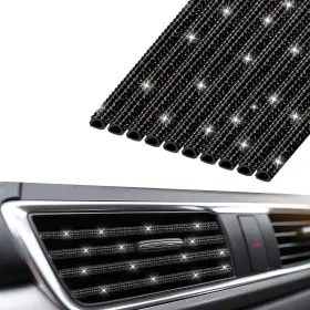 Insauto-04 Insauto 825665272490 10pcs Rhinestone Car Accessories For Women Bling Air Vent Trim Strips