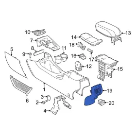 5rm65dx9ab Jeep Oe For Cherokee 2014-2018 Rear Console Panel