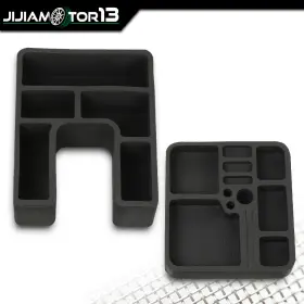 J-02itg12f6abk Jijiamotor13 Fit For Ford Bronco 78-96 F-150 F-250 F-350 Floor Console Organizer Inserts Set