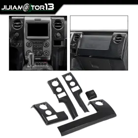 J-02itm12fcacb Jijiamotor13 5x Center Console Dashboard Panel Cover Trim Bezels Fit For 2009-2014 Ford F150