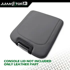 J-02scb3724agy Jijiamotor13 Leather Center Console Armrest Lid Cover Fit For 2013-2018 Dodge Ram 1500 Gray