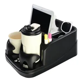Xs021-update Keyiduid Car Console Organizer Seat With 2 Adjustable Black