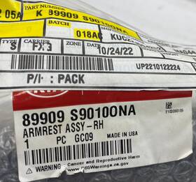 Kia 89909-s9010ona Genuine Parts Armrest 2021-2025 Telluride