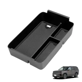 20242026 Luckeasy 24santa Armrest Storage Box For Hyundai Santa Fe Abs Tray And Pvc Mats