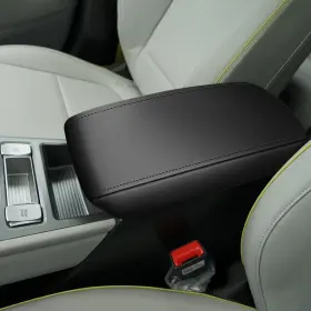 Blkf70 Mit Car Center Console Lid Armrest Cover Pad For Hyundai Kona 2018-2025 Pu Leather