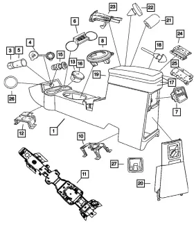 1ac941kaac Mopar Genuine Base Console