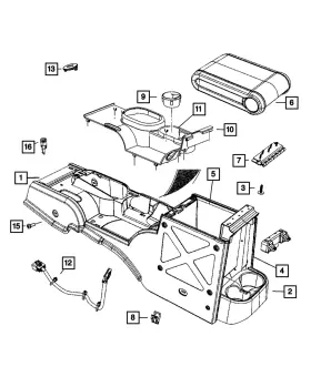 1fh671d5aa Mopar Genuine Console End Cap