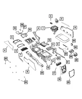 1jr60dx9af Mopar Genuine Console Panel Right