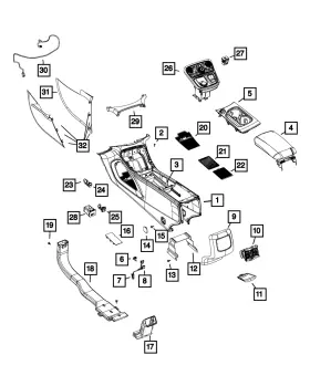 1uy71ml2ab Mopar Genuine Floor Console Panel Left