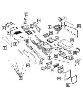 Mopar 1vt061t9ah Genuine Console Armrest