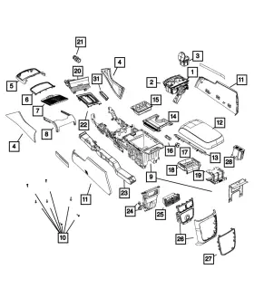 1vt061t9ah Mopar Genuine Console Armrest