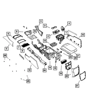 1vv53hl9ab Mopar Genuine Console End Cap