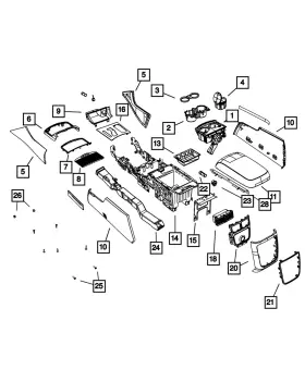 1wh93dx9ab Mopar Genuine Console Panel Left