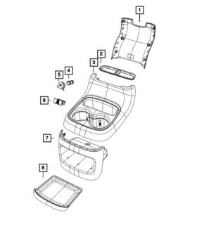 Mopar 1yu68dx8aa Genuine Floor Console Panel