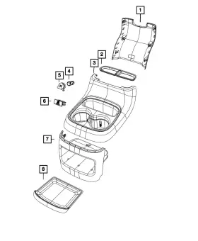 1yu68dx8aa Mopar Genuine Floor Console Panel