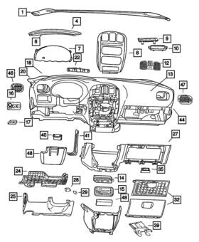 Mopar 5009056aa Genuine Instrument Panel Mat