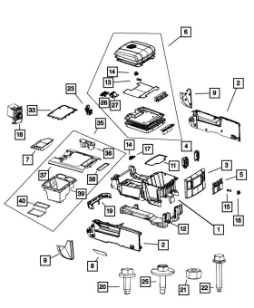 5na01hl1aa Mopar Genuine Console End Cap