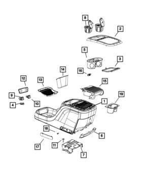 Mopar 5rj901d2am Genuine Floor Console