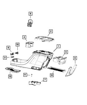 Mopar 5rj941d2ah Genuine Floor Console