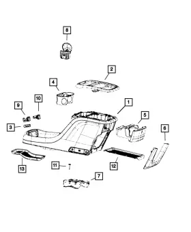 5rj941d2ah Mopar Genuine Floor Console