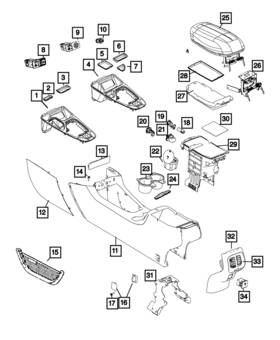 Mopar 5rm65lu5ab Genuine Console End Cap