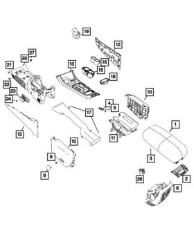 Mopar 5rp25lv5ab Genuine Console - Armrest